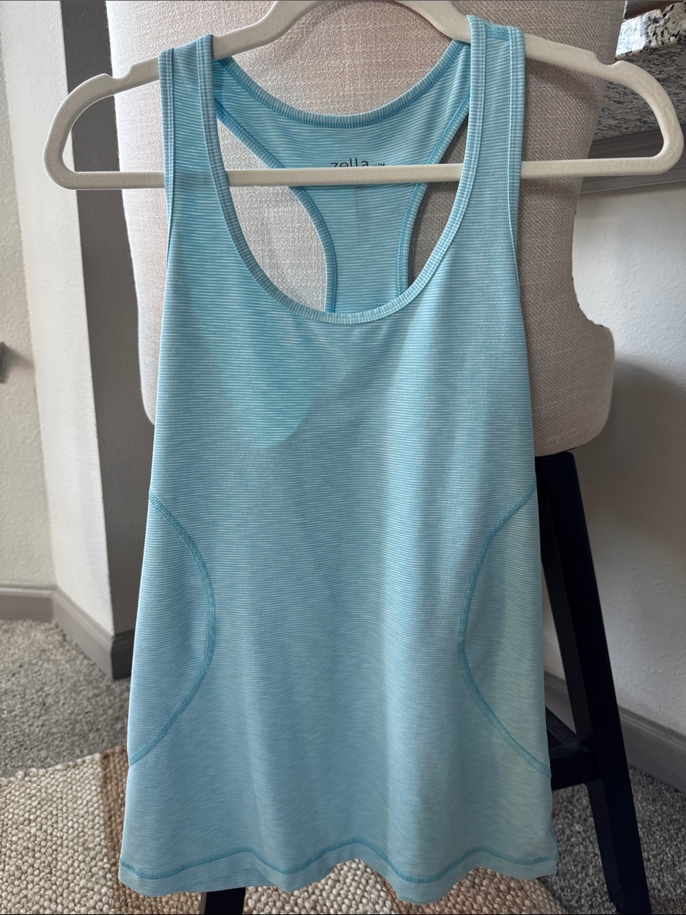 Zella Turquoise Striped Racerback Tank